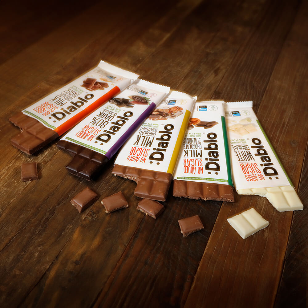 Diablo Chocolate Mixed - 5x75g. (No Added Sugar)