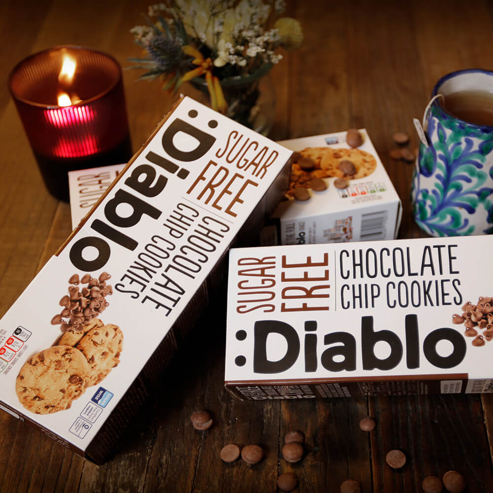 Diablo Chocolate Chip Cookies - 130g. (Sugar Free)