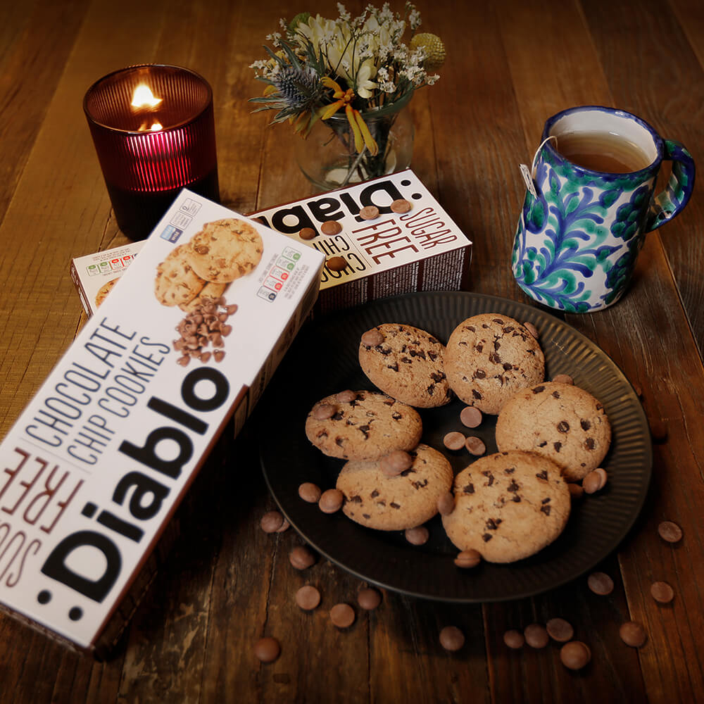 Diablo Chocolate Chip Cookies - 130g. (Sugar Free)
