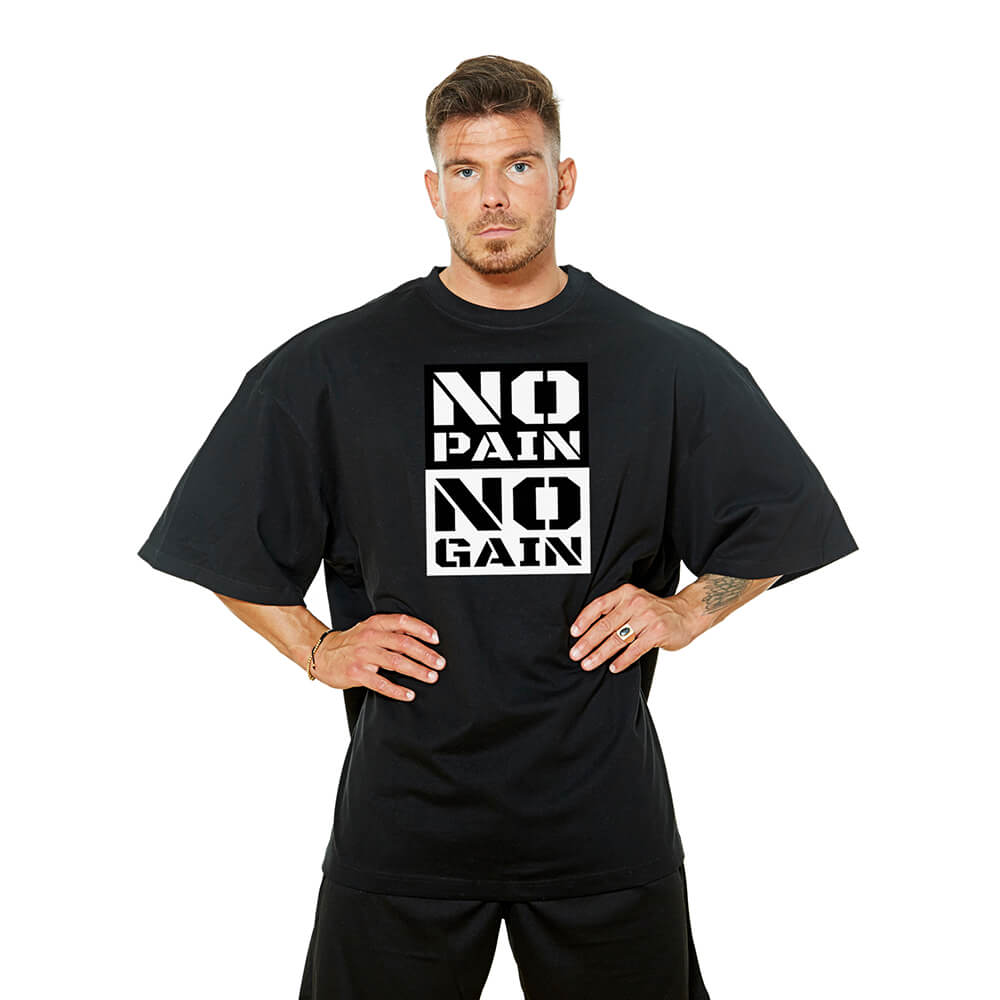 No Pain No Gain Oversize Tee - Black
