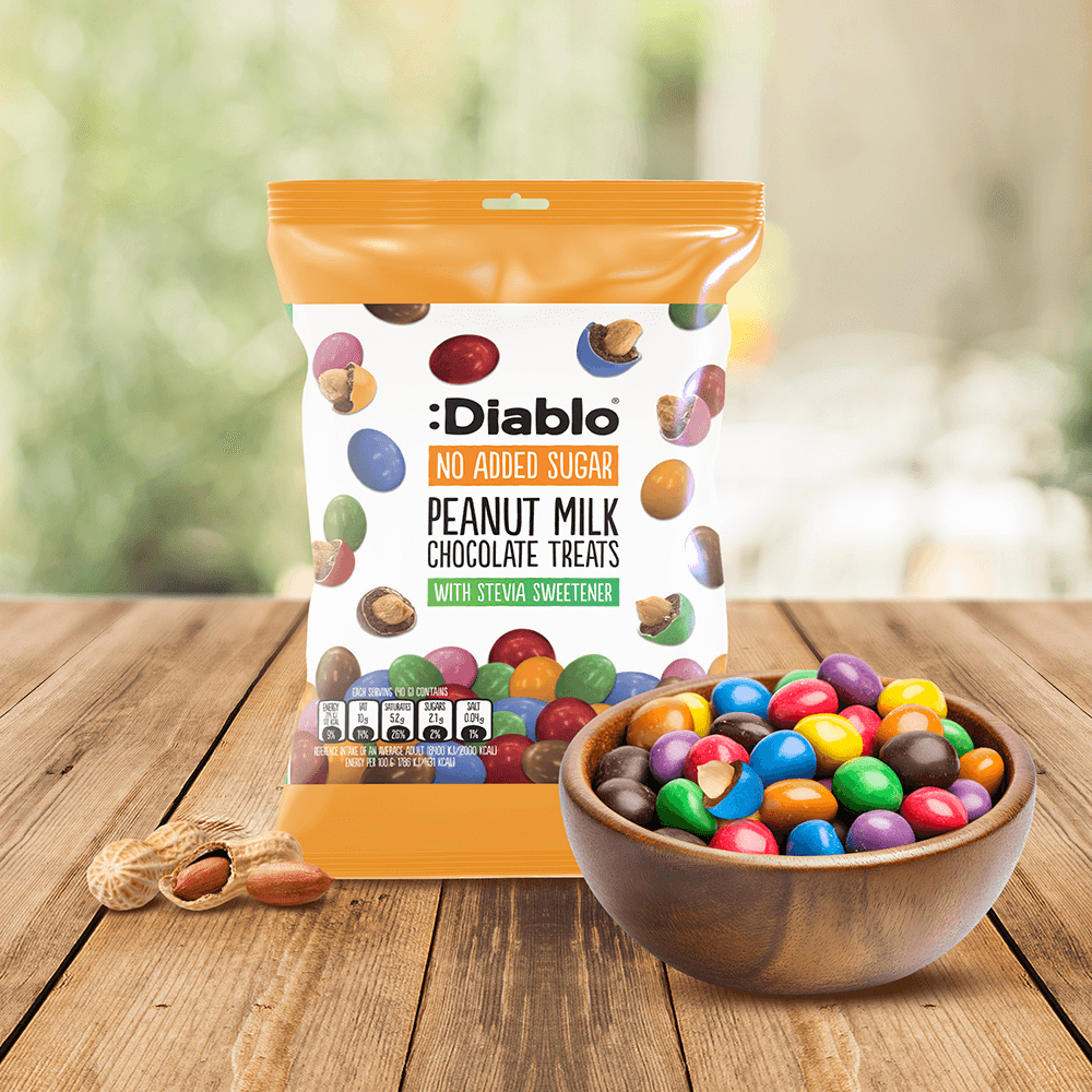 Diablo Peanut Milk Chocolate Treats - 40g. (No Added Sugar)