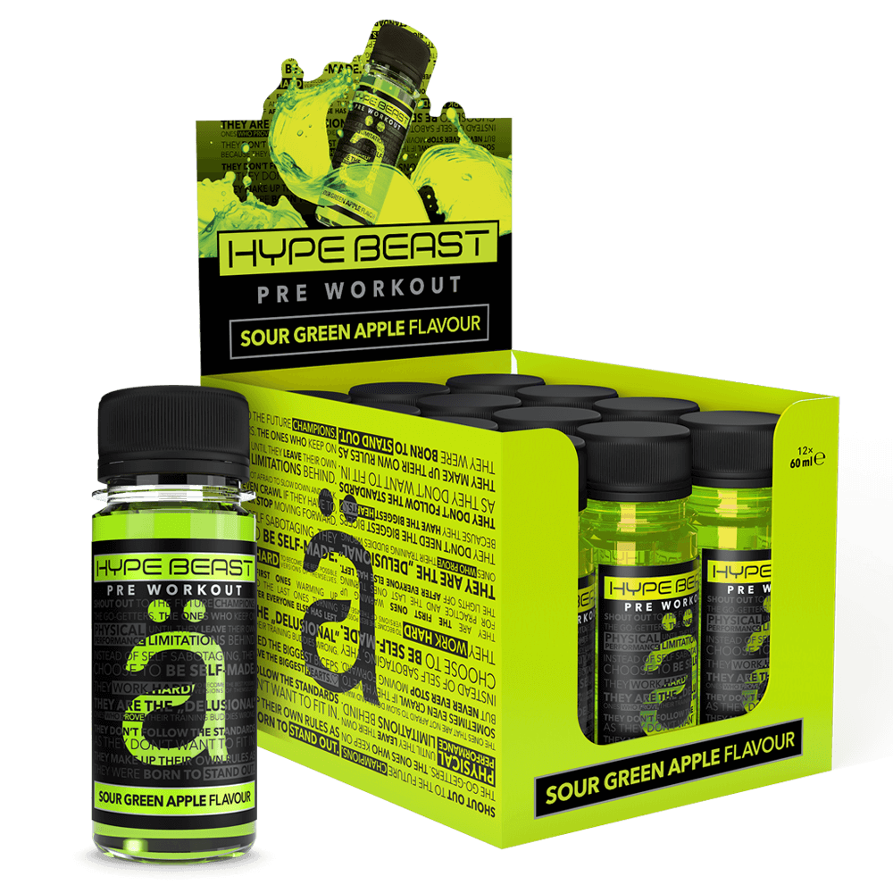 HypeBeast Pre-Workout Shot Sour Green Apple - 60ml.