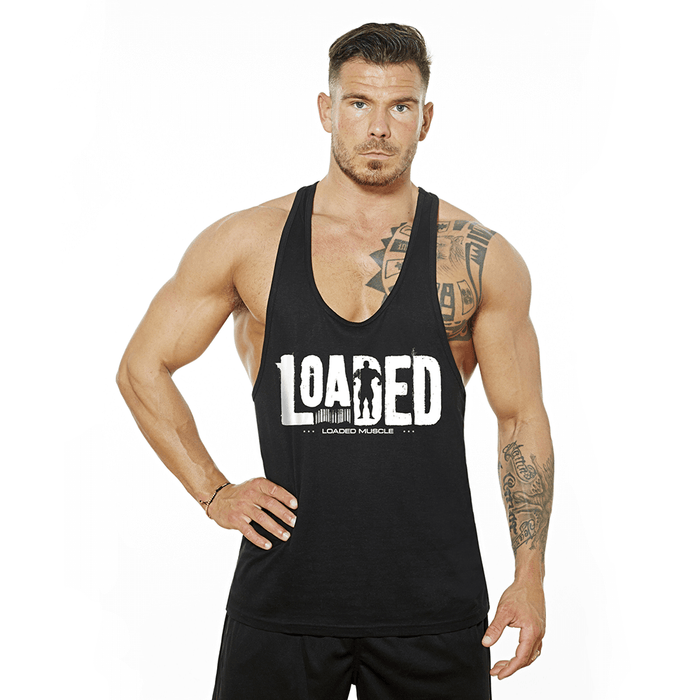 Muscle Barcode Tank - Black