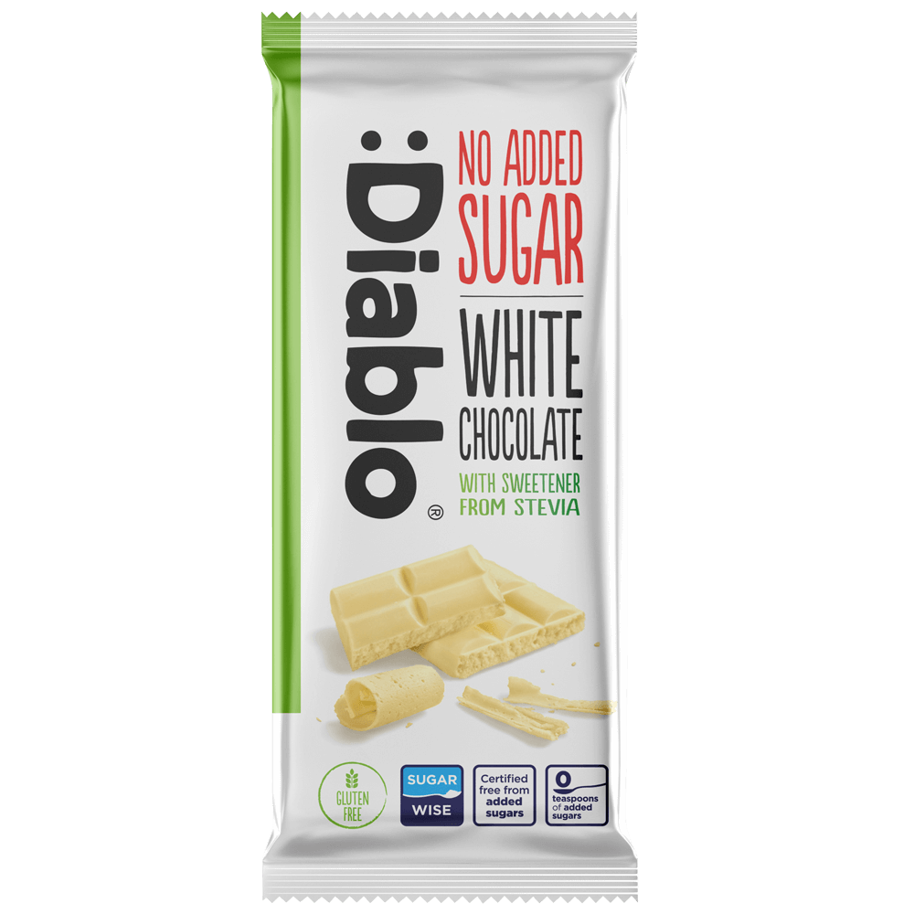Diablo White Chocolate - 75g. (No Added Sugar)