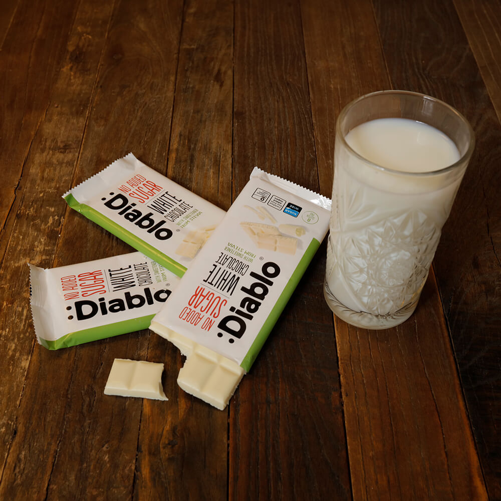 Diablo White Chocolate - 75g. (No Added Sugar)
