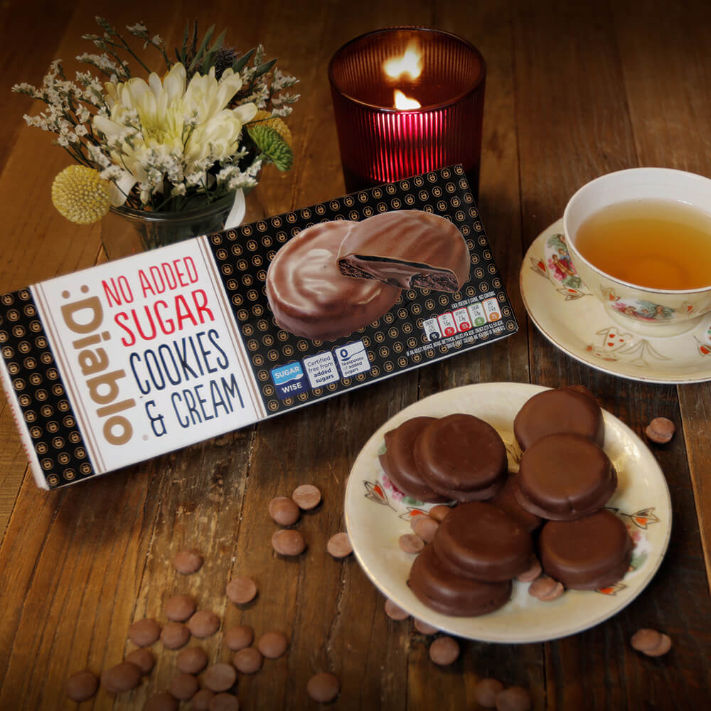 Diablo Chocolate Cream Cookies - 128g. (No Added Sugar)