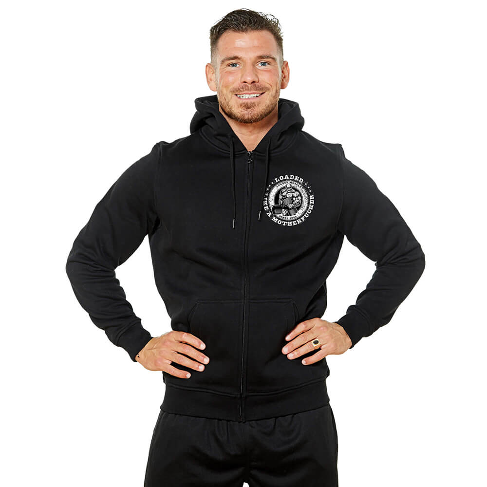 Loaded Like A Motherfucker Zip Hoodie - Black