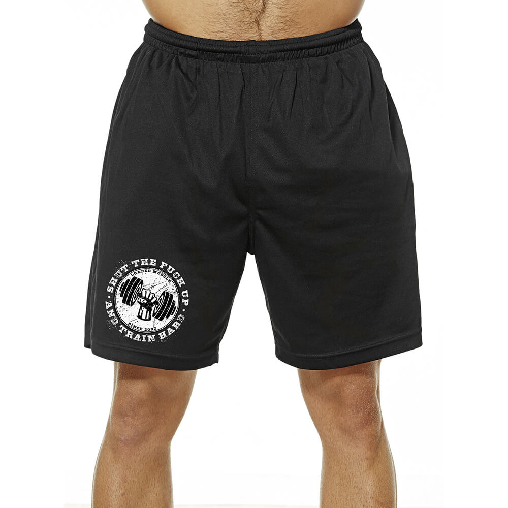 Shut The Fuck Up Mesh Shorts - Black