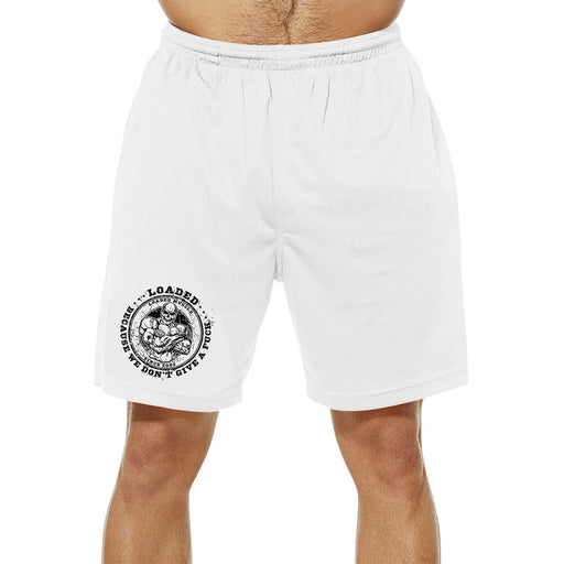 We Don't Give A Fuck Mesh Shorts - White