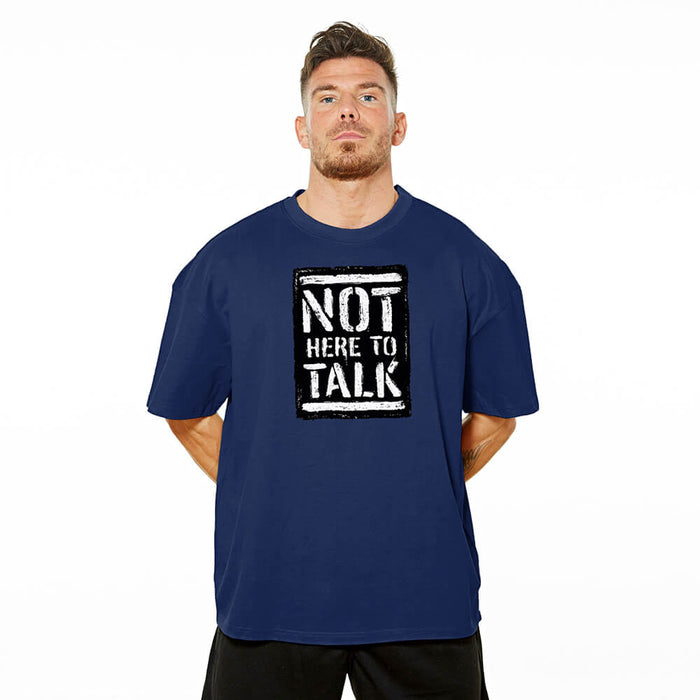 Not Here To Talk Oversize Tee - Navy