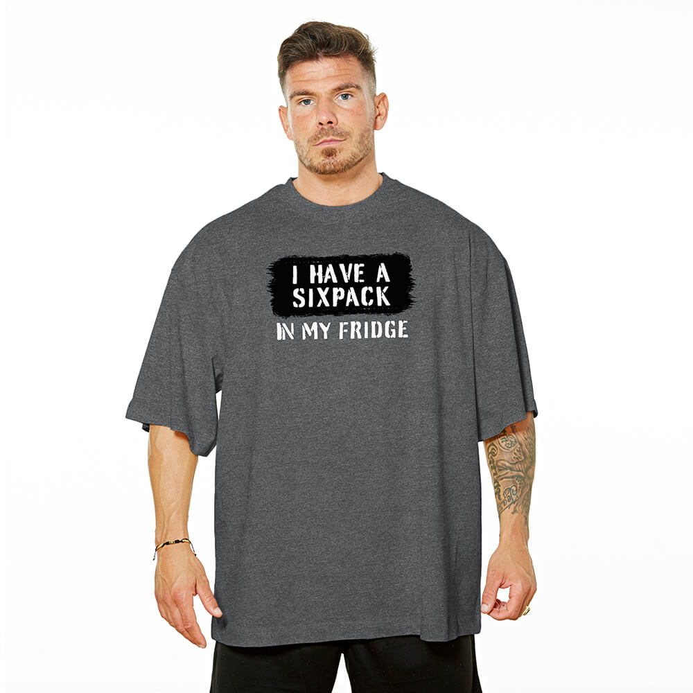 I Have A Sixpack Oversize Tee - Charcoal