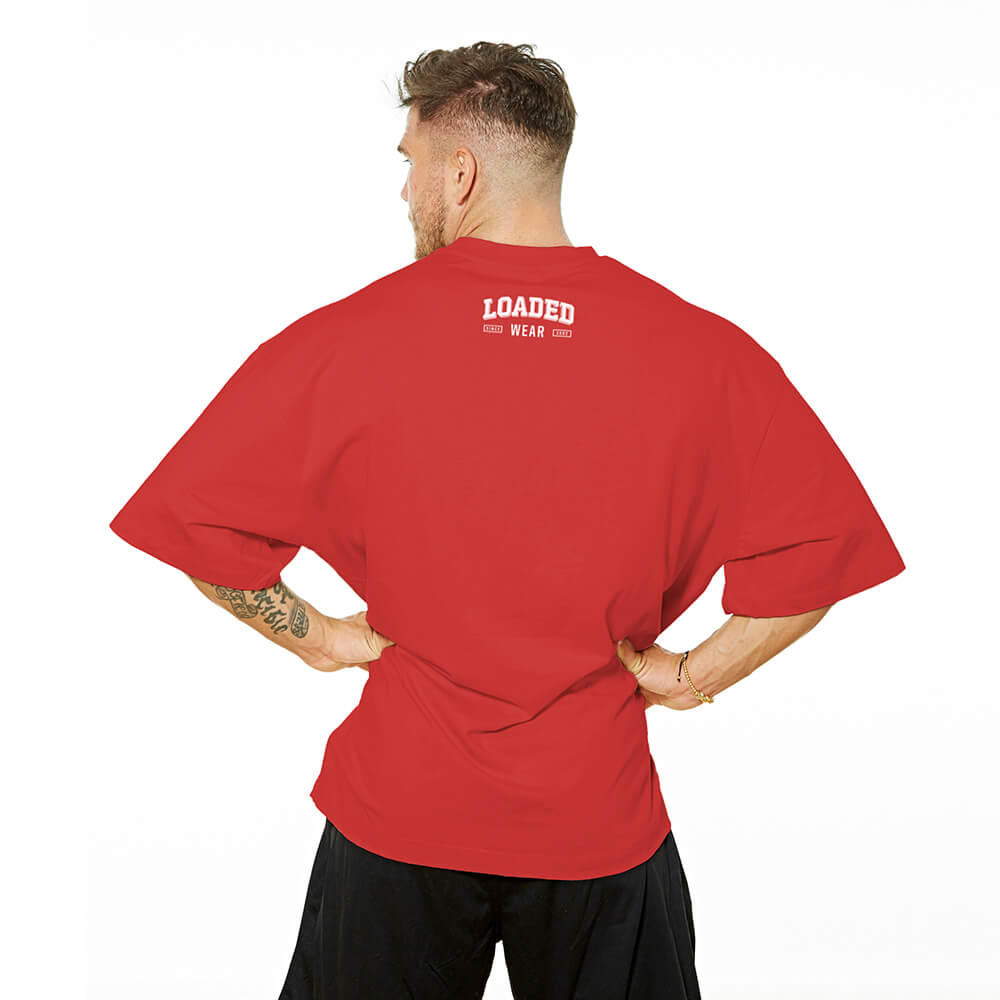 Loaded Skull Oversize Tee - Red