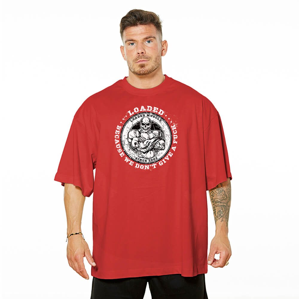 We Don't Give A Fuck Oversize Tee - Red
