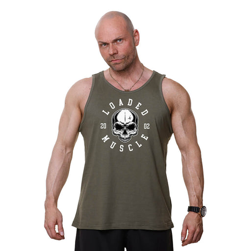 Loaded Skull Tank - Washed Green