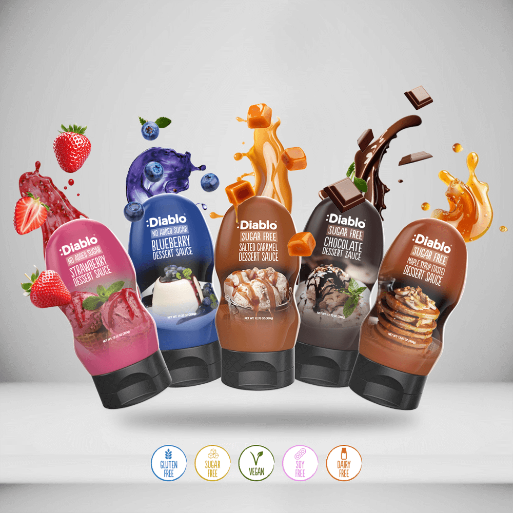 4 x Diablo Mixed Dessert Sauce (Sugar Free)