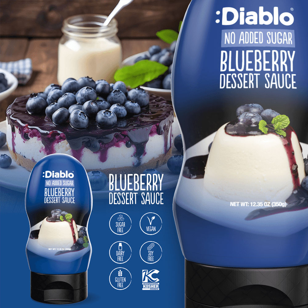 Blueberry Dessert Sauce - 350g. (No Added Sugar)