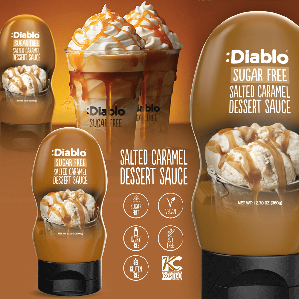 4 x Diablo Mixed Dessert Sauce (Sugar Free)