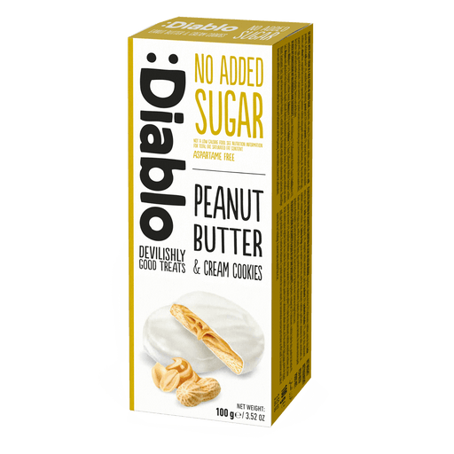 Diablo Peanut Butter and Cream Cookies - 100g. (No Added Sugar)