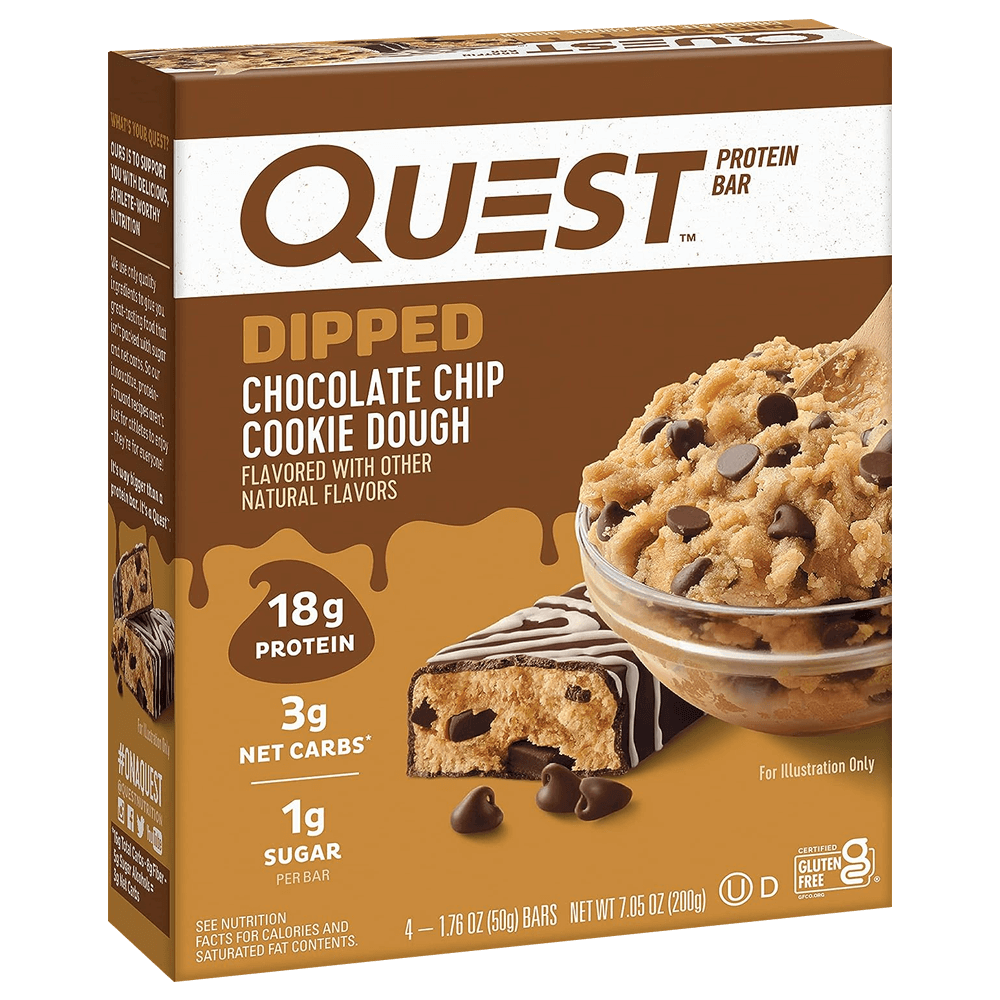 Quest Protein Bar Dipped Chocolate Chip Cookie Dough - 12x50g.