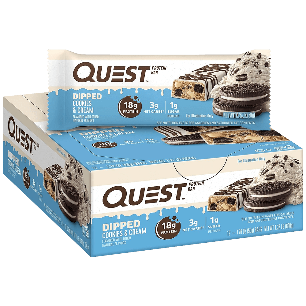 Quest Protein Bar Dipped Cookies & Cream - 12x50g.