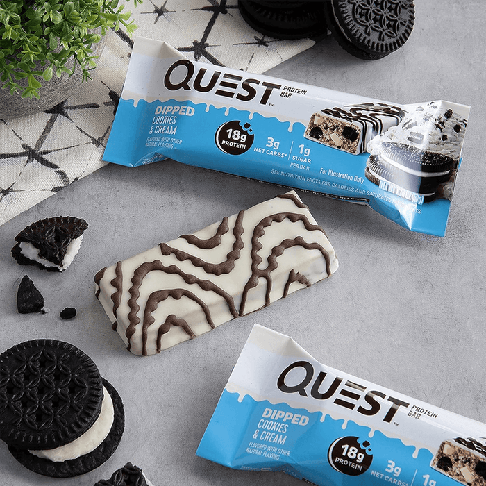 Quest Protein Bar Dipped Cookies & Cream - 12x50g.