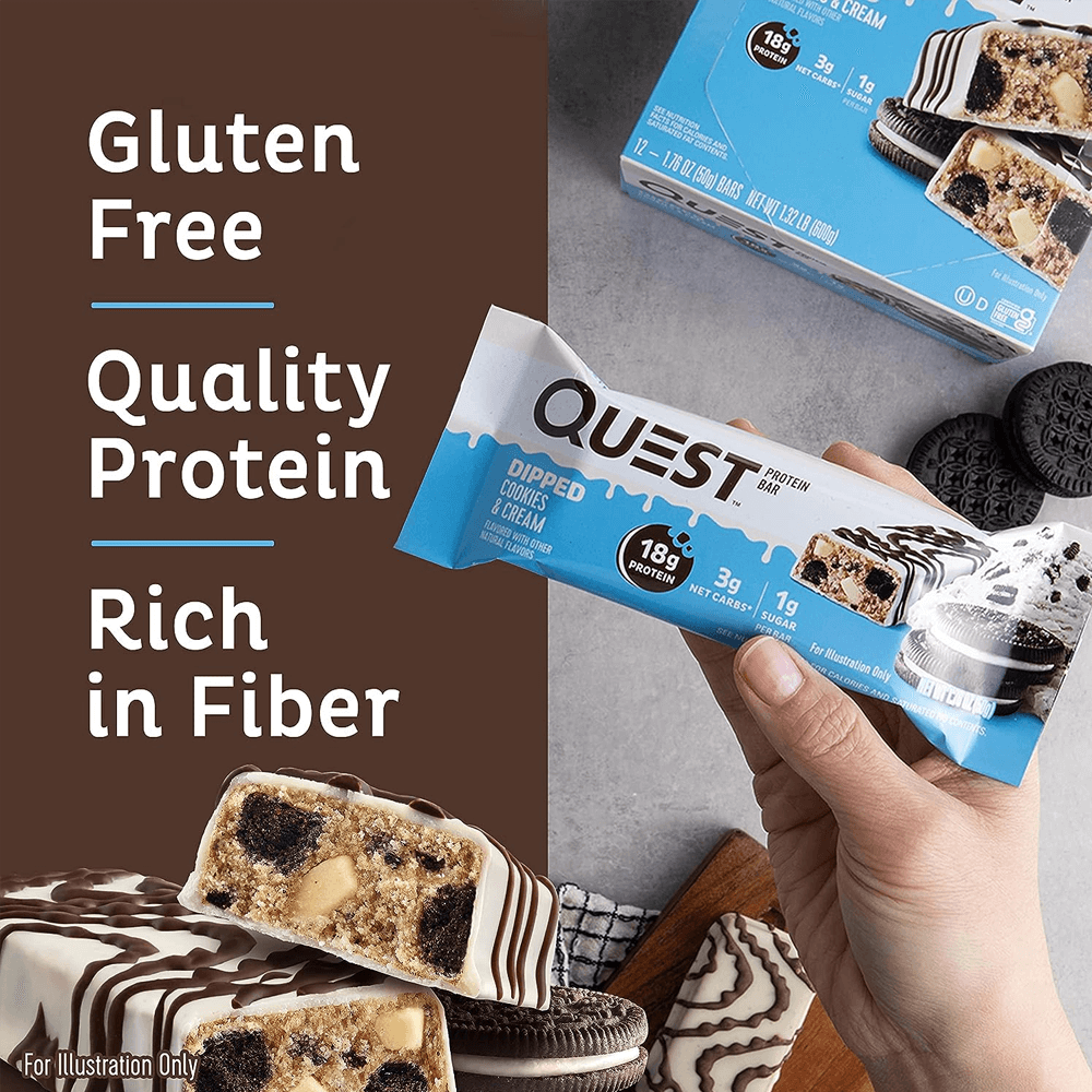 Quest Protein Bar Dipped Cookies & Cream - 12x50g.