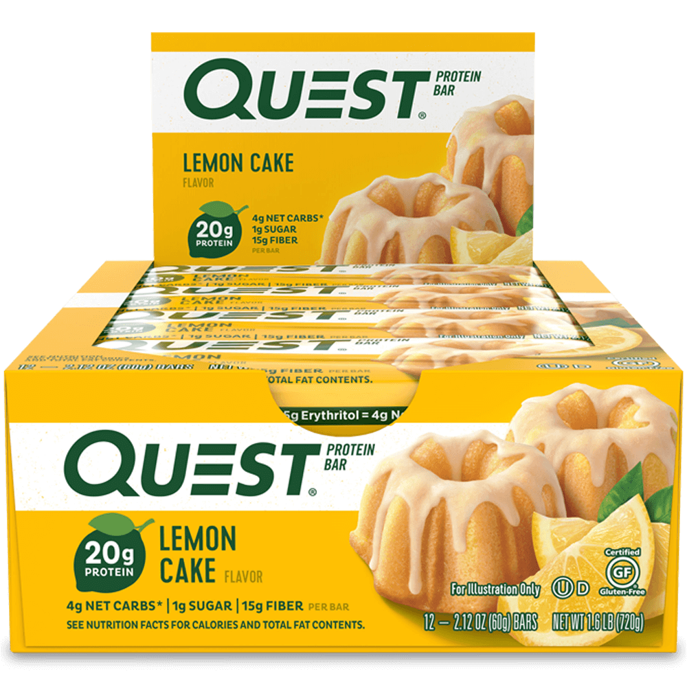 Quest Protein Bar Lemon Cake - 12x60g.