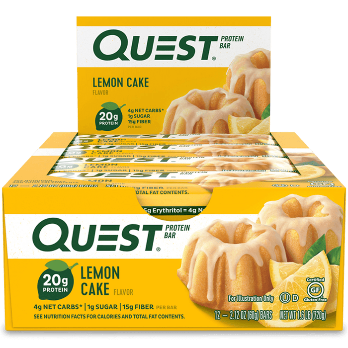 Quest Protein Bar Lemon Cake - 12x60g.