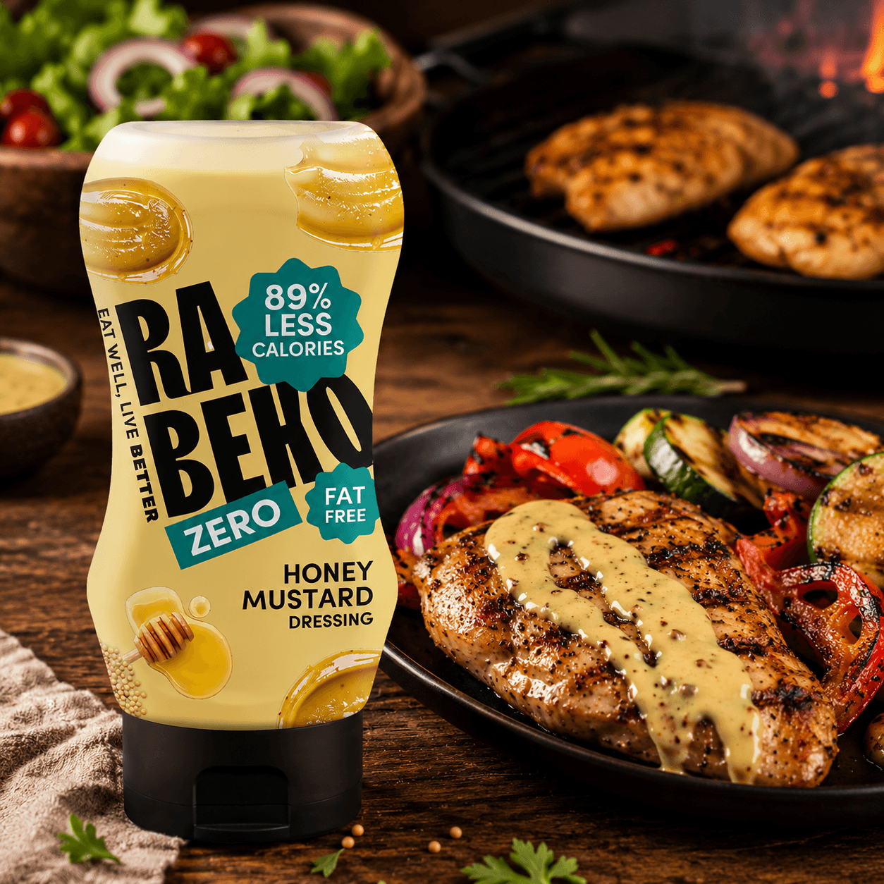 Rabeko Zero Honey Mustard Dressing - 350ml.