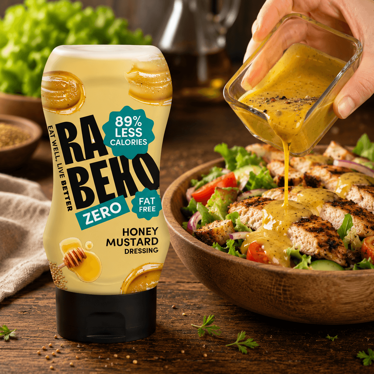 Rabeko Zero Honey Mustard Dressing - 350ml.