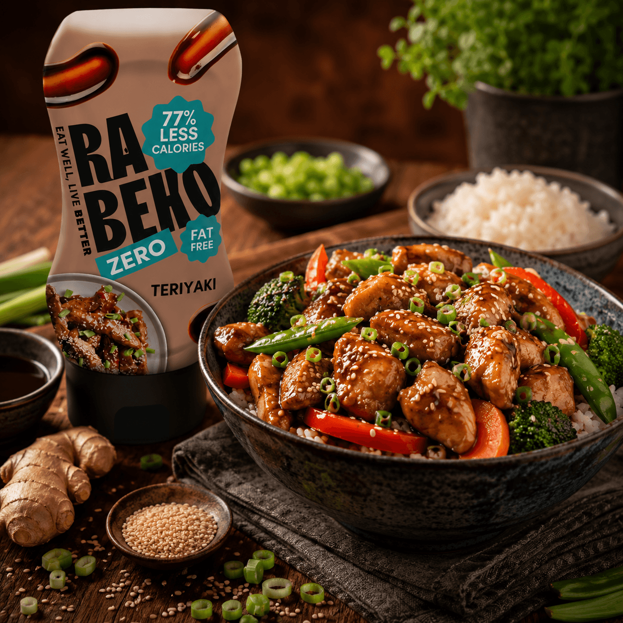 Rabeko Zero Teriyaki Sauce - 350ml.