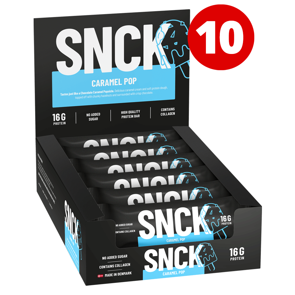 SNCK Protein Bar Caramel Pop - 10x55g.