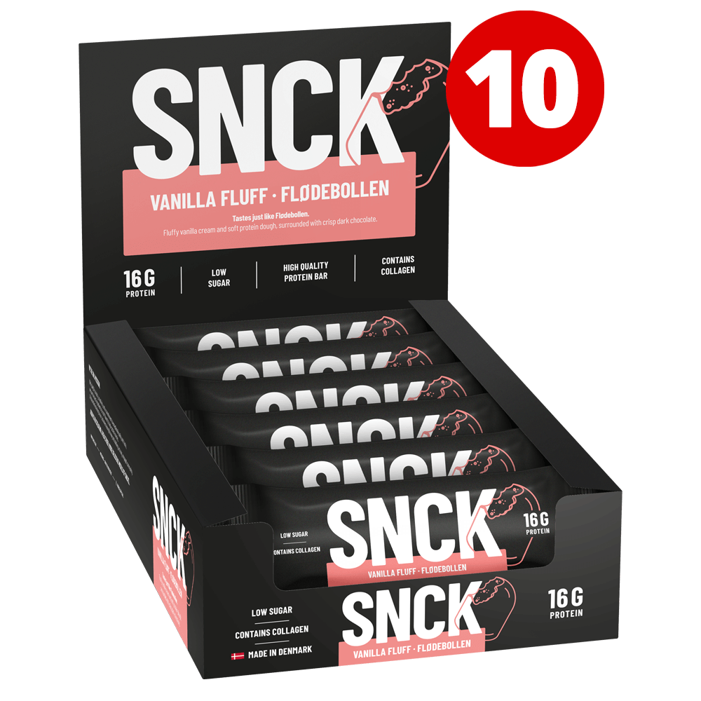 SNCK Protein Bar Vanilla Fluff - 10x55g.