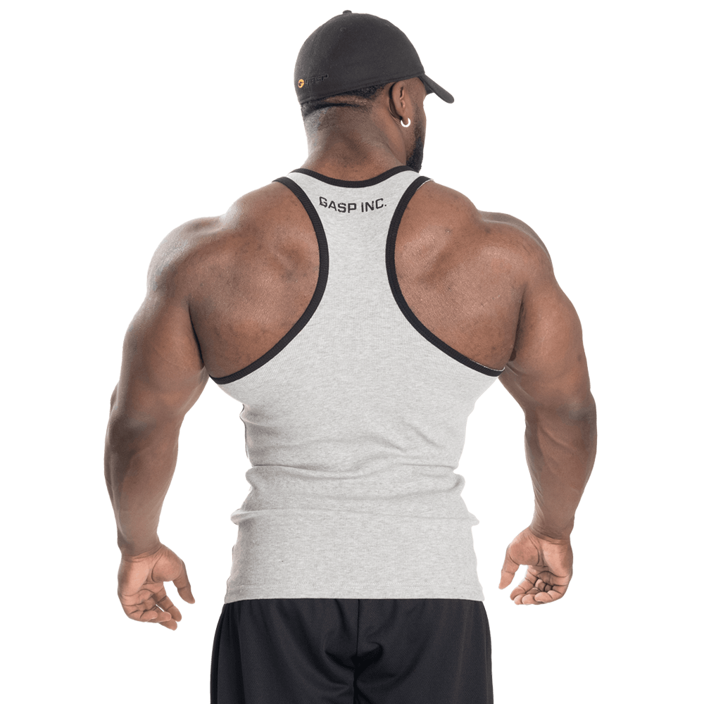 Ribbed T-back - Grey Melange