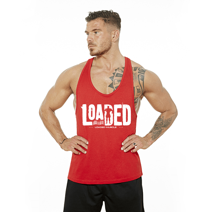 Muscle Barcode Tank - Red