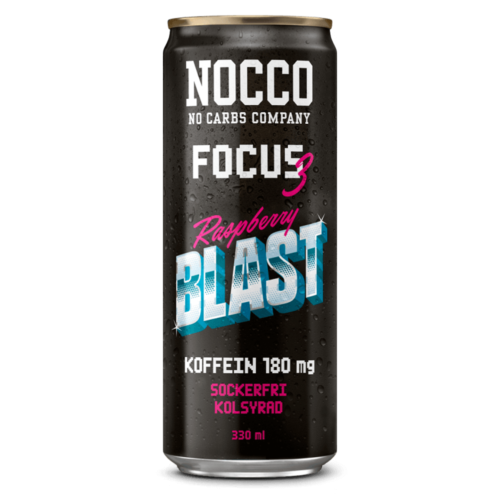 NOCCO Focus Raspberry Blast - 24x330ml. (inkl. SE pant)