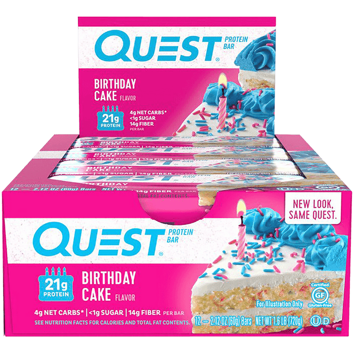 Quest Protein Bar Birthday Cake - 12x60g.