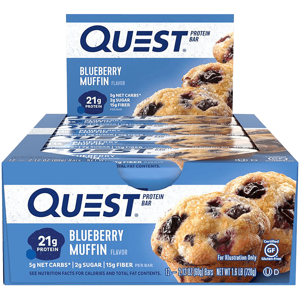 Quest Protein Bar Blueberry Muffin - 12x60g.