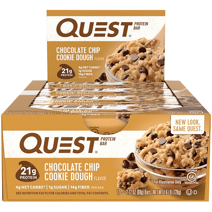 Quest Protein Bar Chocolate Chip Cookie Dough - 12x60g.