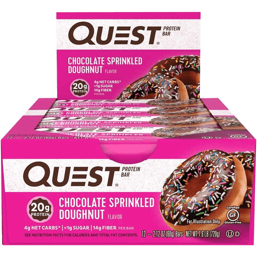 Quest Protein Bar Chocolate Sprinkled Doughnut - 12x60g.