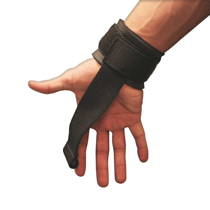 Power Lifting Straps with Dowel - Black