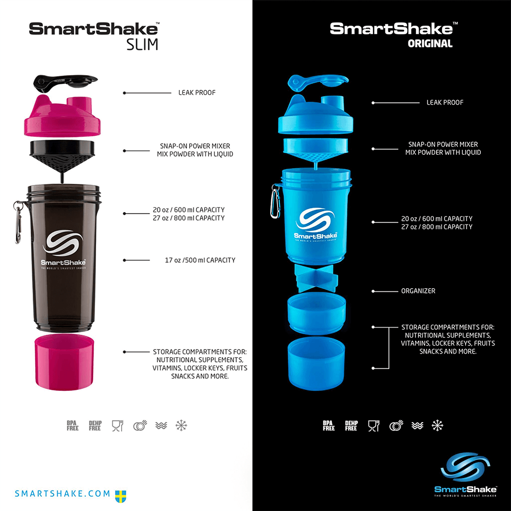 SmartShake Slim White – 500ml.